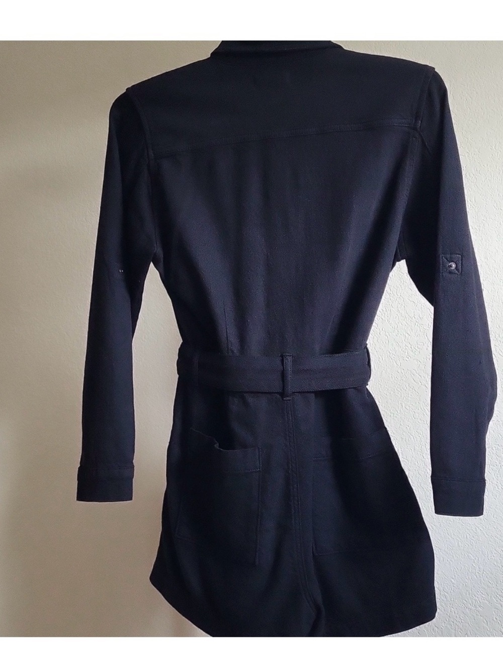 Good American Black Denim Cuff Sleeve Playsuit - Picture 6 of 8
